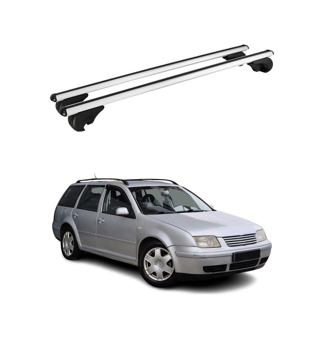 Vw Bora Variant 1999-2006 Arası Uyumlu Port Bagaj Taşıyıcı Ara Atkı Alüminyum Gümüş 2 Parça