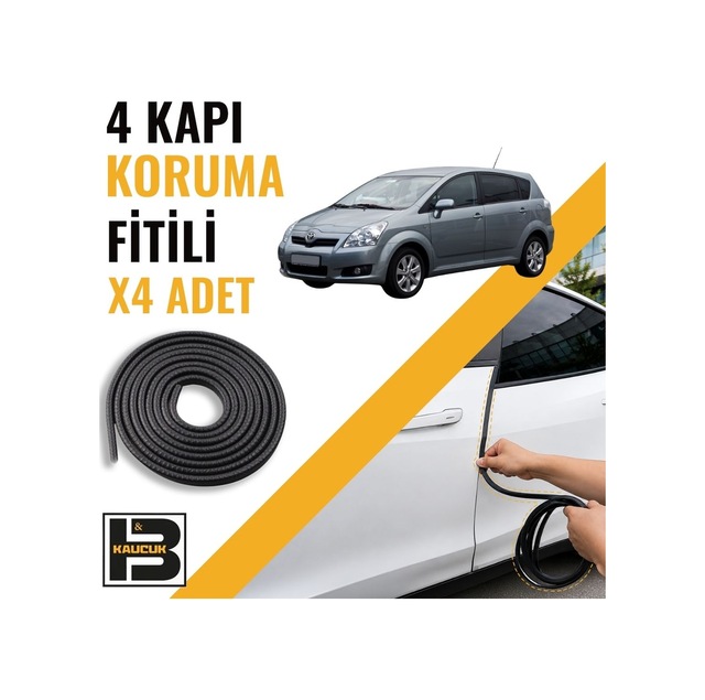 Toyota Verso 2001-2009 Kapı Koruma Fitili-4 Kapı-siyah-bm2321