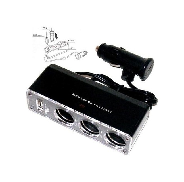Krc Usb 3 Lü Çakmak Çoklayıcı Çoğaltıcı Soket Çakmaklık