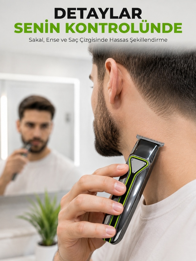 Profesyonel Erkek Tıraş Makinesi 3 Taraklı T Tipi Bıçaklı Usb Şarjlı Saç Sakal Kesme Makinesi - Lisinya 1 - 2 Saat