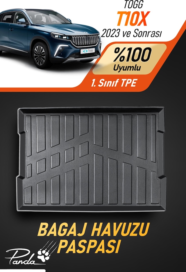 Siyah Togg T10x 2023 Sonrası 4d Havuzlu Bagaj Havuzu