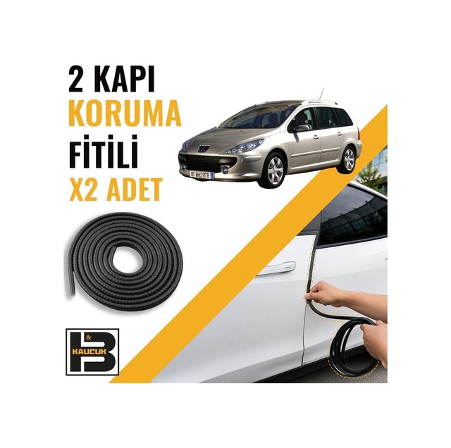 Peugeot 307 Station Wagon Kapı Koruma Fitili-iki Kapı-siyah-bm1236