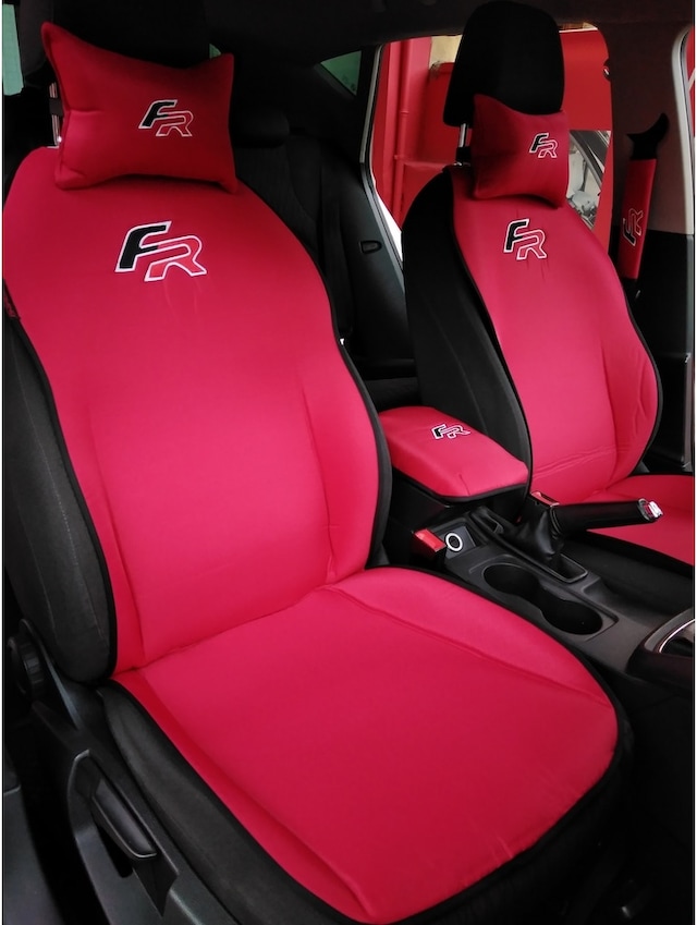 Seat Fr Logolu Kırmızı Ön Ikili Oto Koltuk Kılıfı
