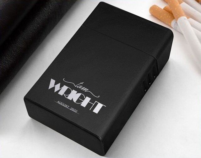 Bk Gift Kişiye Özel İsimli Tarihli Siyah Metal Sigara Tabakası 12