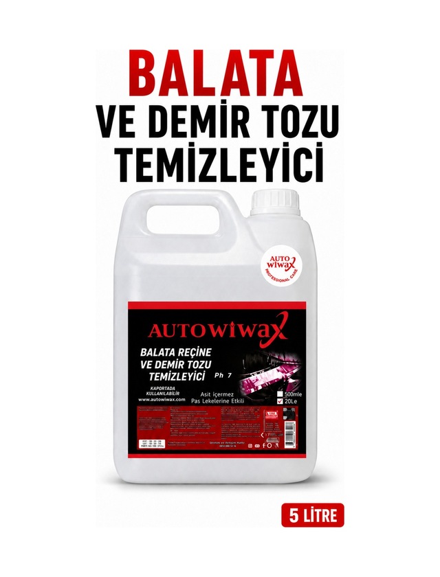 Auto Wiwax Demir Tozu Temizleyici 5 Litre Balata Tozu Ve Reçine Temizleyici Jant Bakım Ürünü