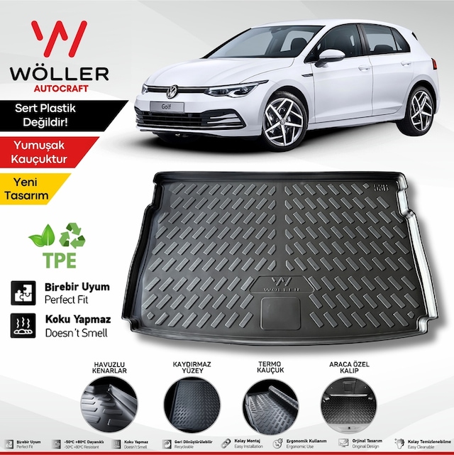 Volkswagen Golf 8.5 8 Bagaj Havuzu 2021 2025 Arası Uyumlu 3d Ultraflex Esnek
