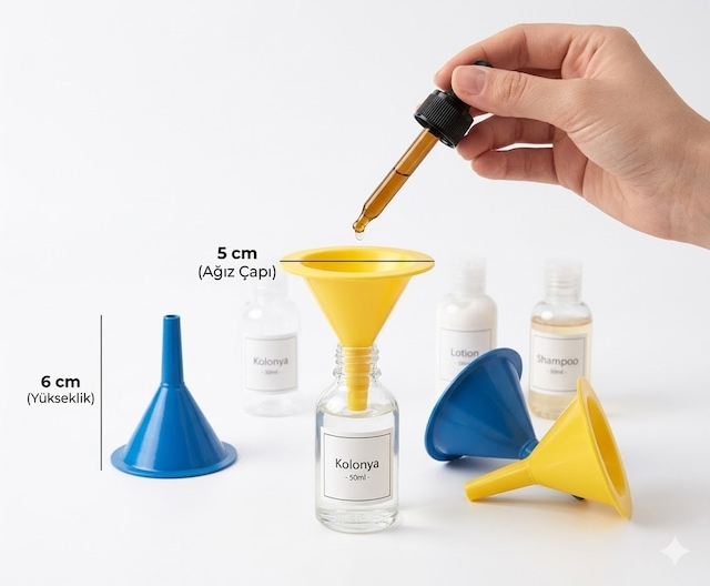 Mini Plastik Huni 5 Cm Ağız Çapı 6 Cm Boy - Parfüm, Esans Ve Dar Ağızlı Şişe Doldurma Aparatı