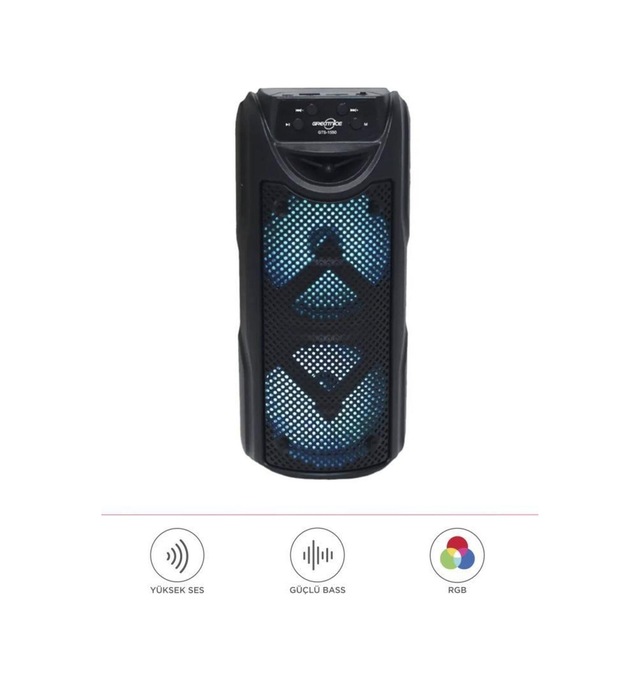 1550 Rgb Ledli Taşınabilir Bluetooth Radyolu Hoparlör Parti Speaker