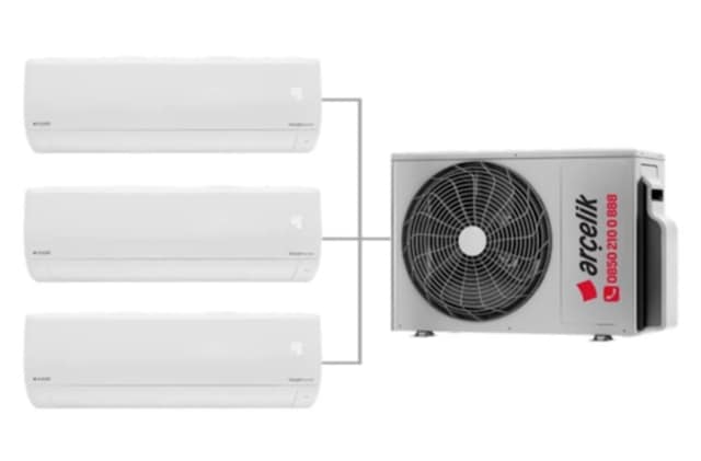 Arçelik 1+3  24100 MD Pro Dış Ünite 2 Adet 9.000 Btu Beyaz İç Ünite + 1 Adet 18.000 Btu Beyaz İç Ünite Multi Sistem Klima