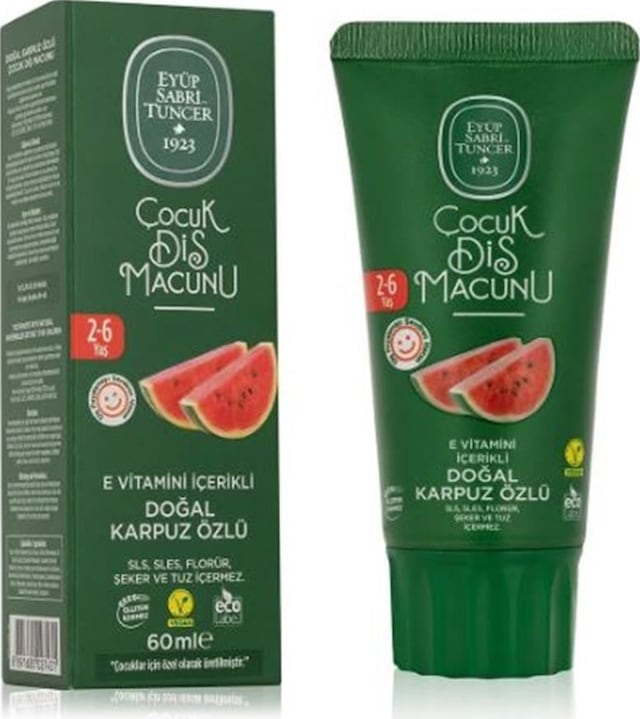 Eyüp Sabri Tuncer Doğal Karpuz Özlü 2-6 Yaş Çocuk Diş Macunu 60 Ml