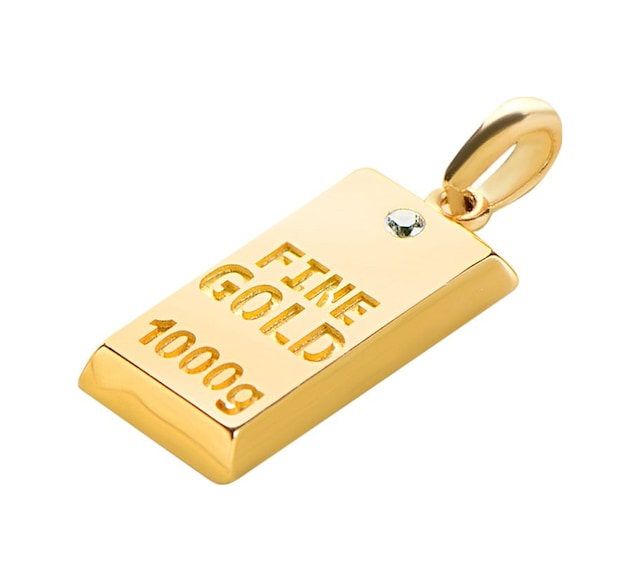14 Ayar Altın Külçe Fine Gold Kolye Ucu 1,05 Gr-6636 Altın