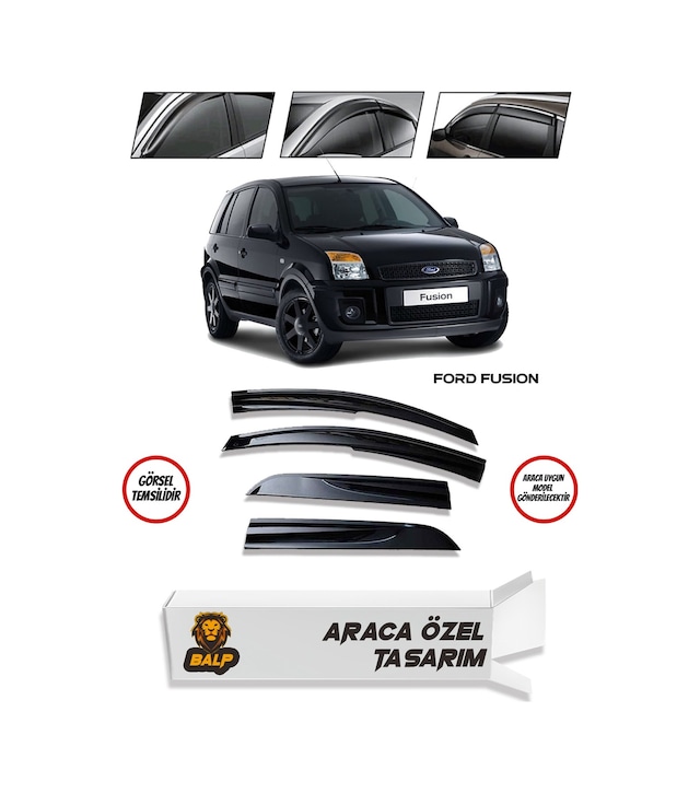 Ford Fusion Cam Rüzgarlığı 4lü Parlak Siyah