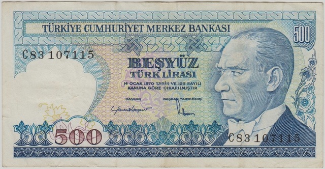 7. Emisyon 500 Lira C83 Ççt.