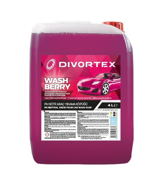 Divortex Washberry Ph Nötr Oto Şampuanı 4 Litre