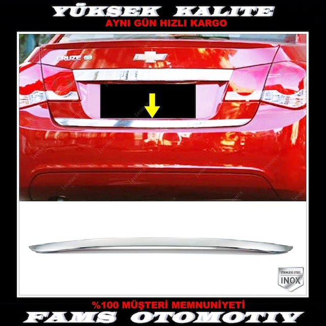 Chevrolet Cruze Sedan Krom Alt Bagaj Çıtası 2009 Üzeri P. Çelik
