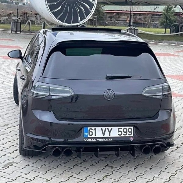 Volkswagen Golf 7.5 R Arka Tampon Splitteri Arka Difüzör Cnc Flap Seti