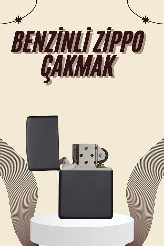 Çakmak Parlak Siyah Benzinli Çakmak Cep Boy Doldurulabilir Krgltgsıdkga9bgpıda