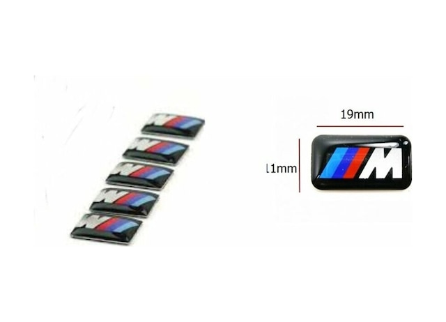 Bmw M Logo Sticker Amblem Jant Direksiyon Cam Düğmesi Üstü 5 Adet