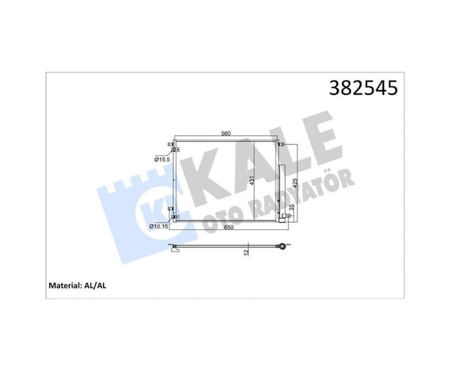 Kondenser - 963 - Honda Cıvıc X Fc 1.6i 16 Kurutucu İle Brazıng Al-al 560x431x12 - Dpmıx-hb - Klima Radyatörü
