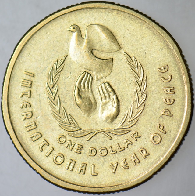 Avustralya 1 Dolar 1986 Hatıra-uluslararası Barış Yılı.
