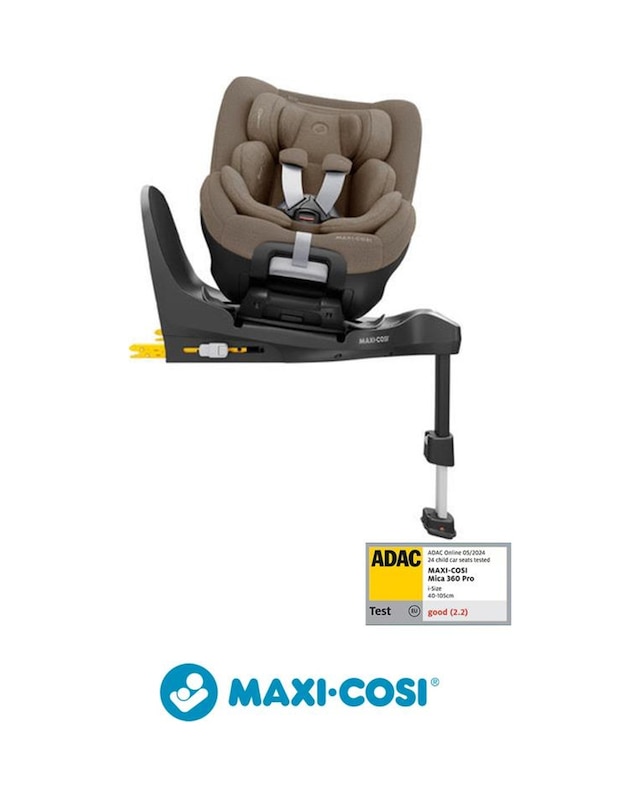 Maxi-Cosi Mica 360 Pro I-Size Dünyanın Ilk Kızaklı, Araç Dışına Çıkabilen Adac'lı Isofix'li 360 Dönebilir Yatabilir 0-18 kg Bebek Oto Koltuğu Authentic Truffle
