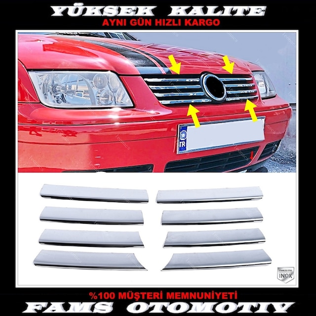 Vw Bora Krom Ön Panjur 8 Prç. 1998-2005 P. Çelik