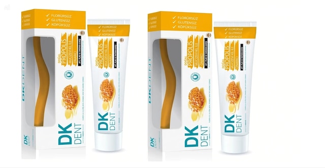 Dermokil Dk Dent Propolis Özlü Doğal Diş Macunu 2 X 75 Ml + Diş Fırçası Temel Bakım