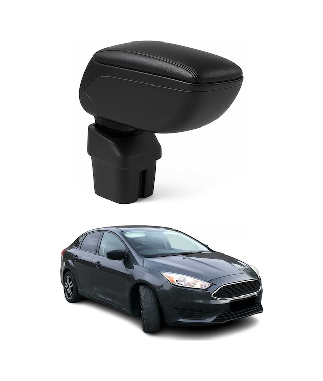 Ford Focus 3 2011-2014 Facelift Öncesi Adaptörlü Model Uyumlu Kolçak Kol Dayama Siyah Suni Deri Araca Özel