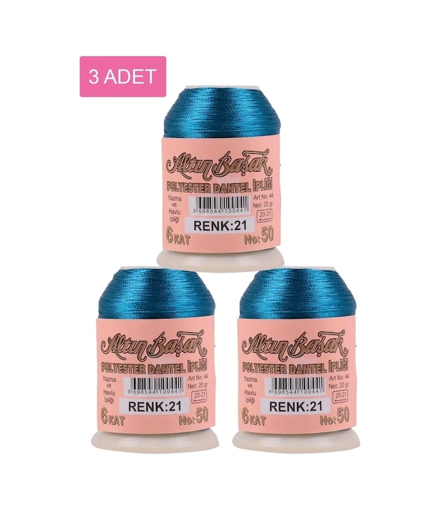 Ers 3 Adet Altınbaşak Oya Ve Dantel İpi 20 Gr - Royaleks - No: 021