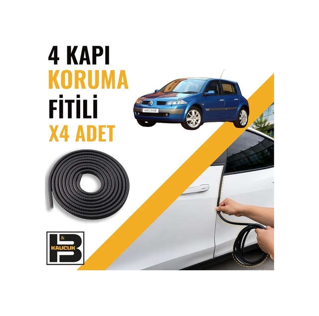 Renault Megane 2 Hatchback Kapı Koruma Fitili-4 Kapı-siyah-bm2170
