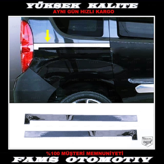 Fiat Doblo Krom Sürgü Nikelajı 2 Prç P.Çelik 2010-2022