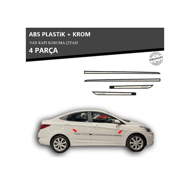 Hyundaı Accent Blue Yan Kapı Koruma Çıtası Plastik + Krom Unvrslppkçt00074