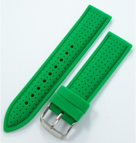 Yeşil Kokusuz Silikon 24Mm Saat Kordonu Yumuşak Spor Saat Kayışı