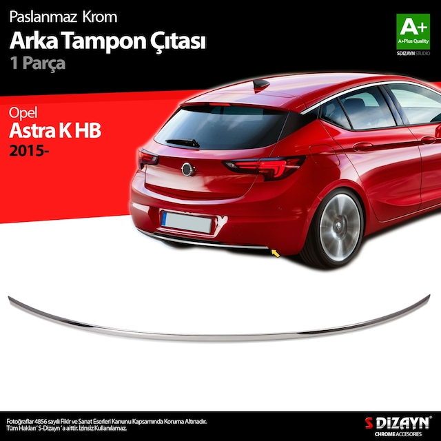 S-dizayn Opel Astra K Hb Krom Arka Tampon Çıta 2015-2022