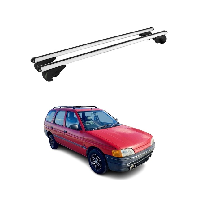 Ford Escort Station Wagon 1990-1997 Arası Uyumlu Port Bagaj Taşıyıcı Ara Atkı Alüminyum Gümüş 2 Parça