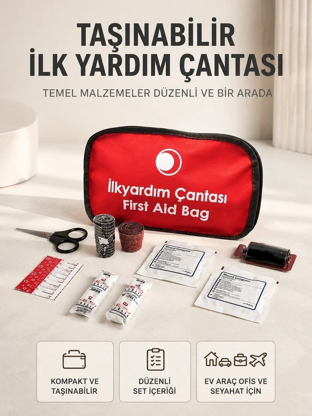 Ers Taşınabilir İlk Yardım Seti Araç Ev Ofis İçin Pratik Çözüm