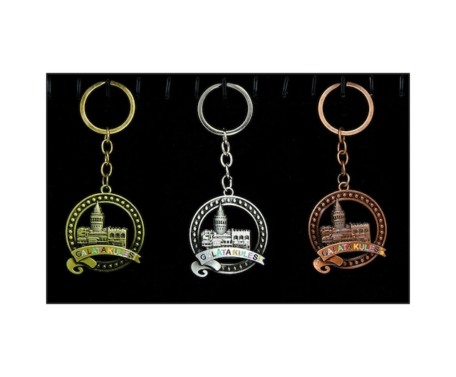 2 Adet Metal Galata Kulesi Anahtarlık 10 Cm Tasarımlı Souvenir Keychain, Galata Tower Aksesuarı