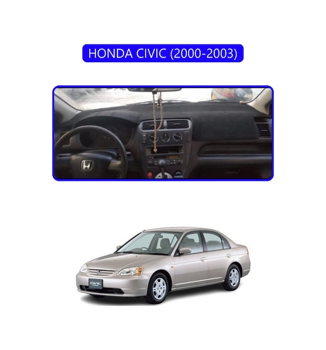 Honda Cıvıc 2000-2003torpido Koruma Halısı Mavi Kenar