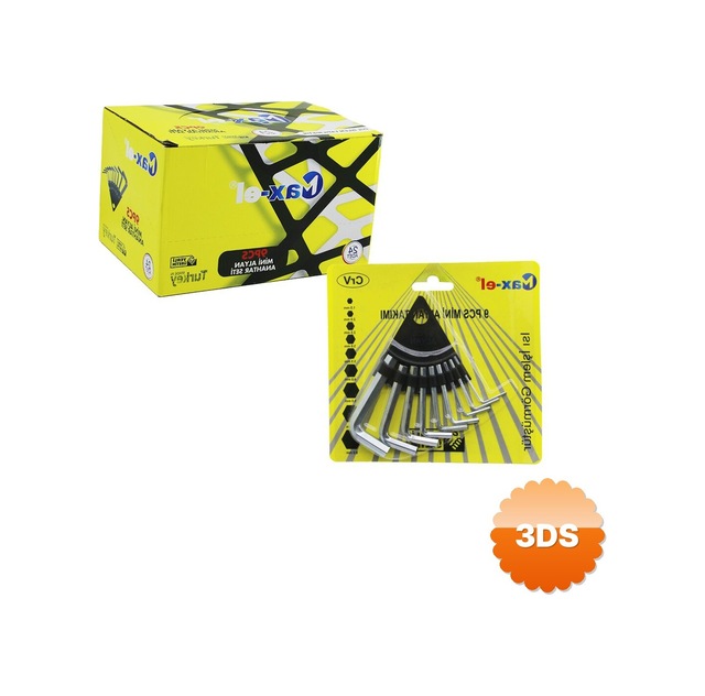 9 Parça Alyan Anahtar Seti Mini Boy Üçgen Stand Askılık