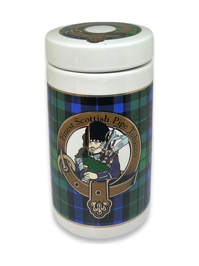 Finest Scotish El Yapımı Seramik Pipo Tutun Kavanozu Mavi