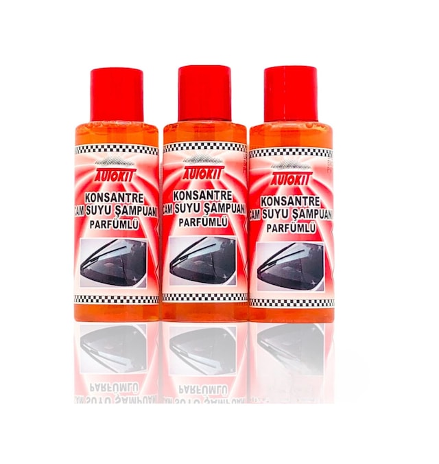 3 Adet Autokit Konsantre Cam Suyu Şampuanı Parfümlü 50ml