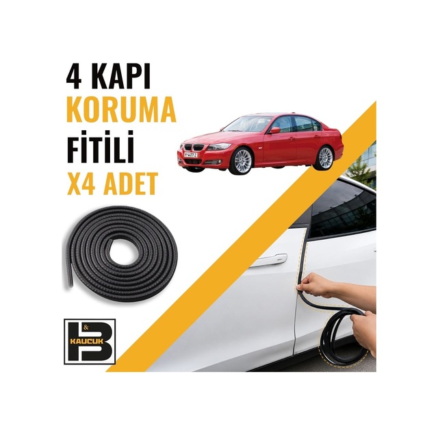 Bmw 3 Serisi E90 2006-2013 Kapı Koruma Fitili-4 Kapı-siyah-bm2351