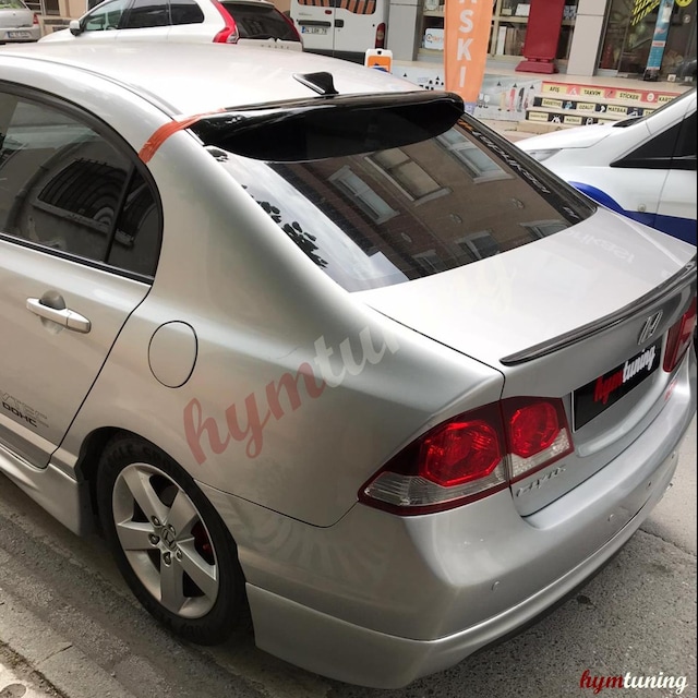 Honda Civic Sedan 2007-2012 Fd6 Cam Üstü Spoiler. Parlak Siyah