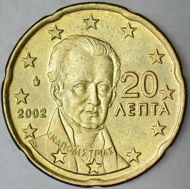 Yunanistan 20 Euro Cent 2002.