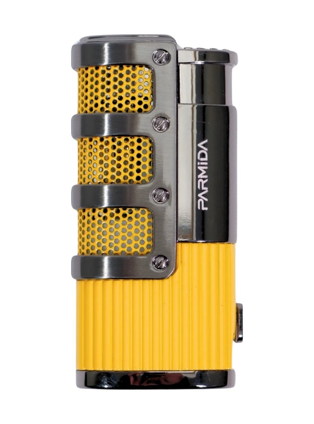 Parmida 3 Torch Pürmüz Sarı - Gunmetal Metal Puro Çakmağı - Tr9209
