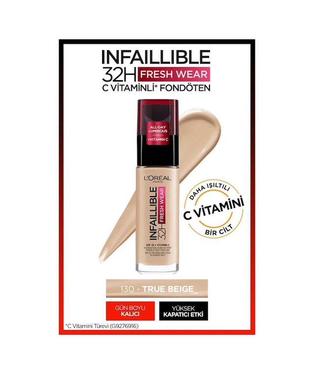 L'Oreal Paris Infaillible 24H Fondöten No:130 True Beige 30 ML