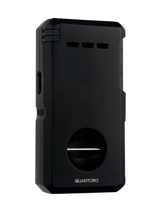 Quantoro Çift Torch Pürmüz V-cut/delicili/iğneli Siyah Metal Puro Çakmağı - Trz1087