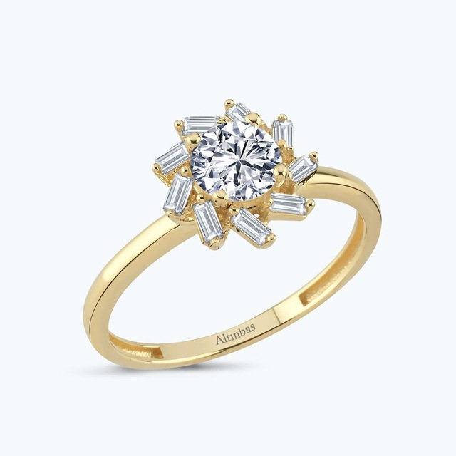 Altınbaş Altın Baget Taş Çiçek Yüzük Ayz0096-y-25938 Çok Renkli
