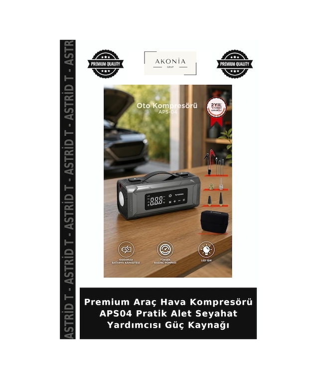 Premium Araç Hava Kompresörü Aps04 Pratik Alet Seyahat Yardımcısı Güç Kaynağı
