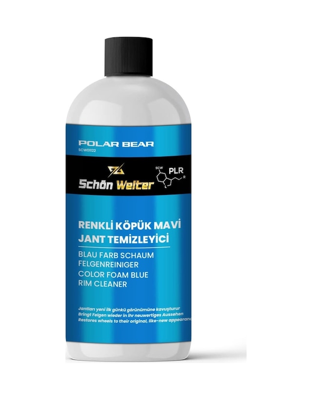 Araç Oto Mavi Jant Temizleyici - Renkli Köpük Sprey 500ml Polar Bear
